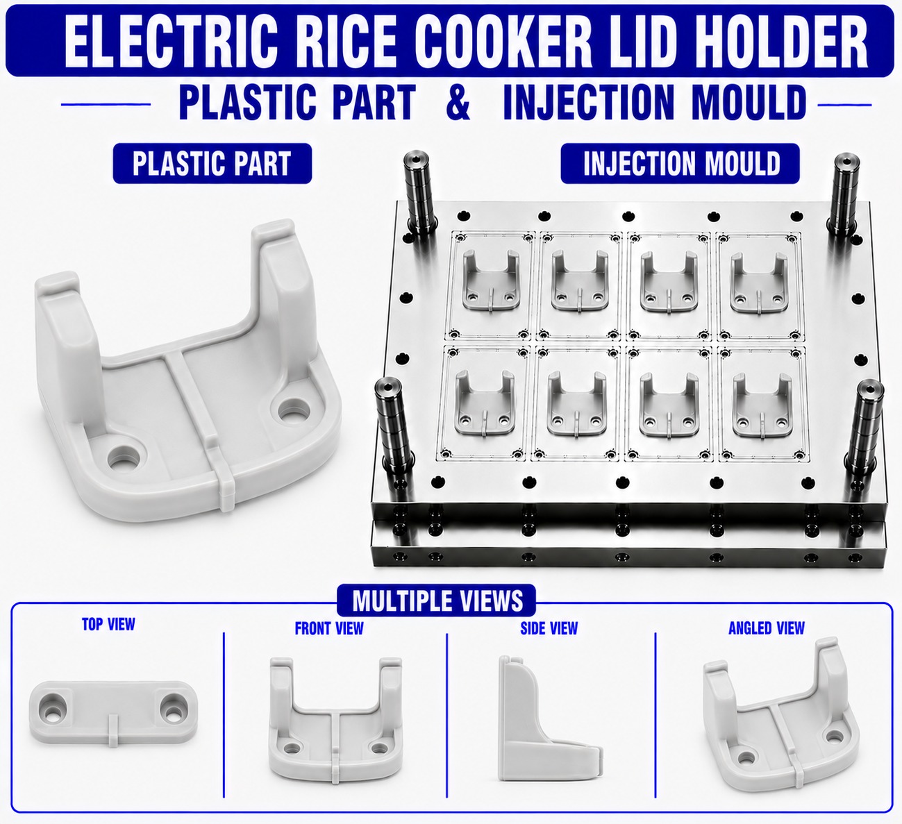 Electric Rice Cooker Plastic Lid Holder Mould and Moulding Service